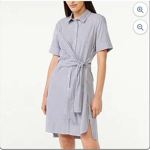 free assembly Dresses & Skirts - NWOT Free Assembly Women's Wrap Shirt Dress with Short Sleeves LRG